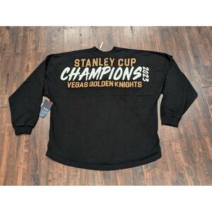 Vegas Golden Knights Lace V Neck Pullover Mens L/XL Black NHL‎ Champs 2023 New